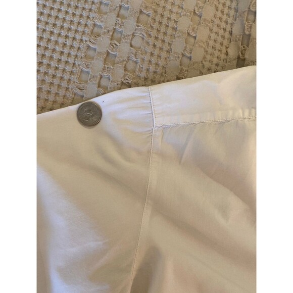 Chico’s Button Down Blouse Size 1 USA Sz Medium Cream with Animal Print Accents - Picture 12 of 12